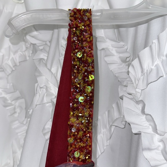 Fabivana Couture gown purple pink yellow orange 57 inches shoulder to floor - Picture 3 of 9